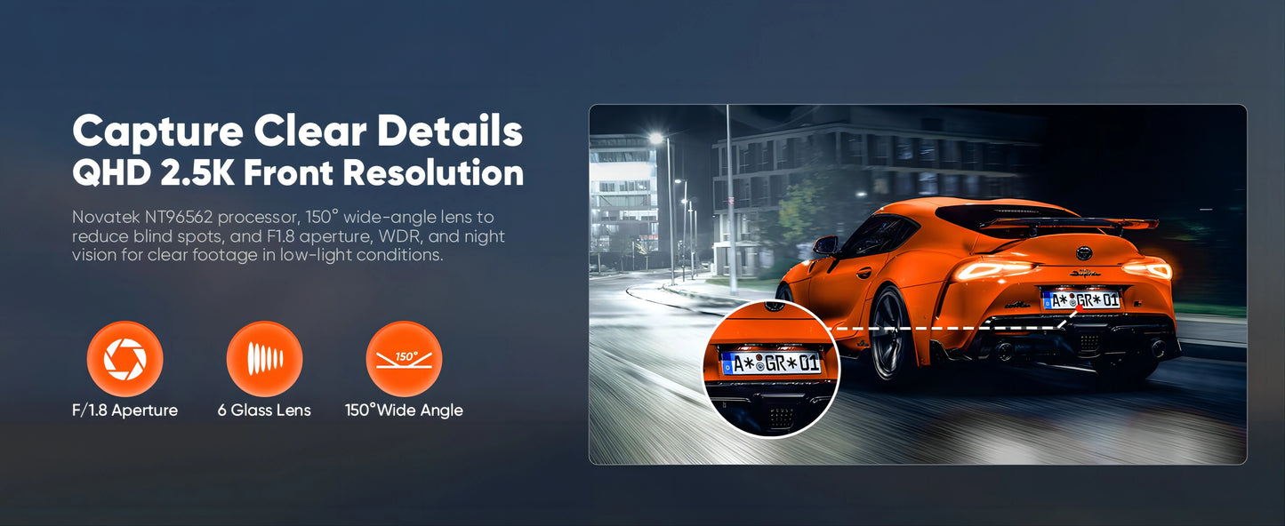 NextGen™ D100 2.5K Dash Cam – Smart GPS, WiFi & Voice Control for Ultimate Road Safety!