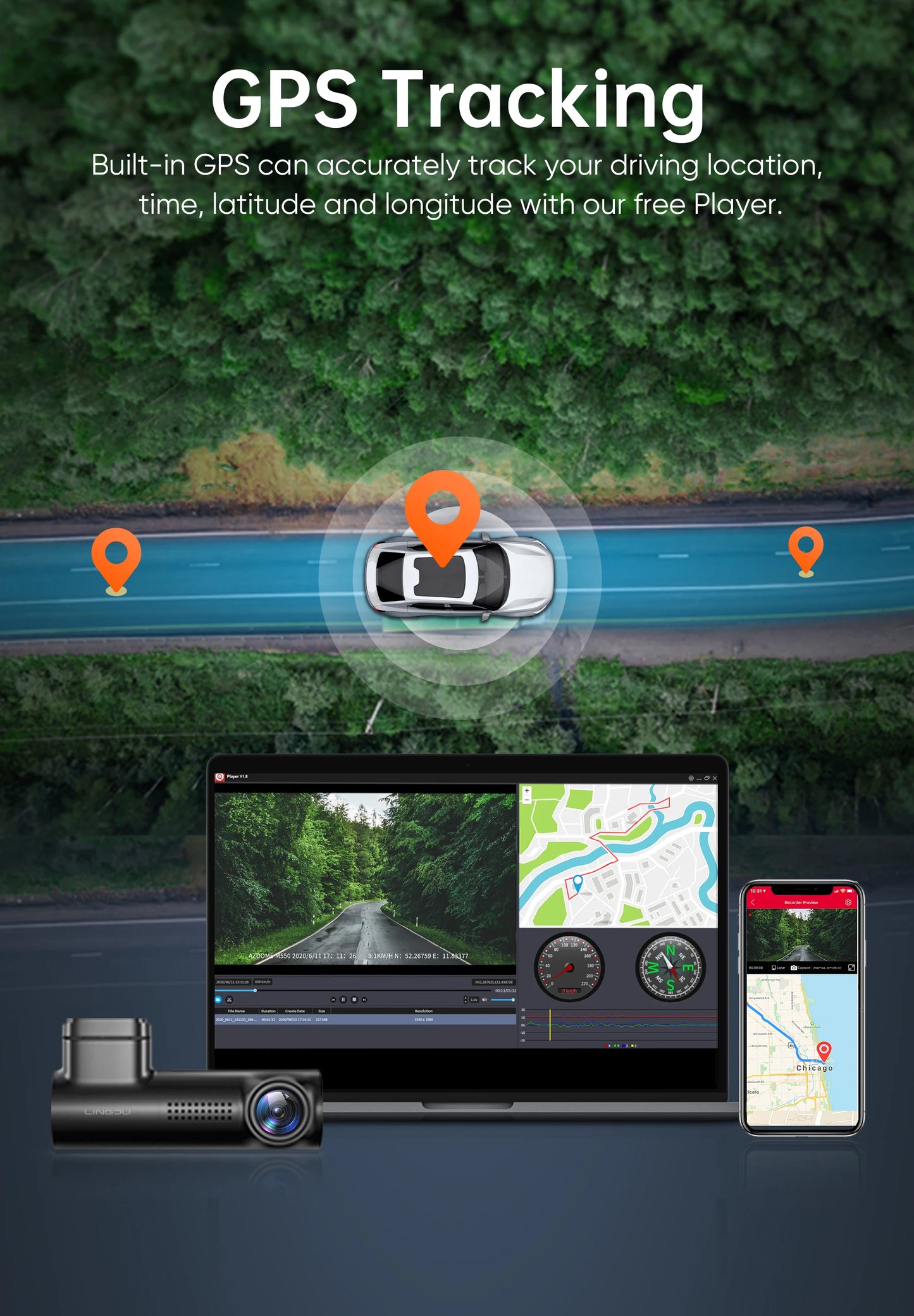 NextGen™ D100 2.5K Dash Cam – Smart GPS, WiFi & Voice Control for Ultimate Road Safety!