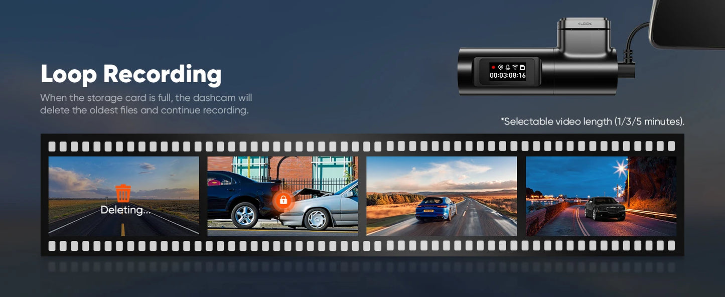 NextGen™ D100 2.5K Dash Cam – Smart GPS, WiFi & Voice Control for Ultimate Road Safety!