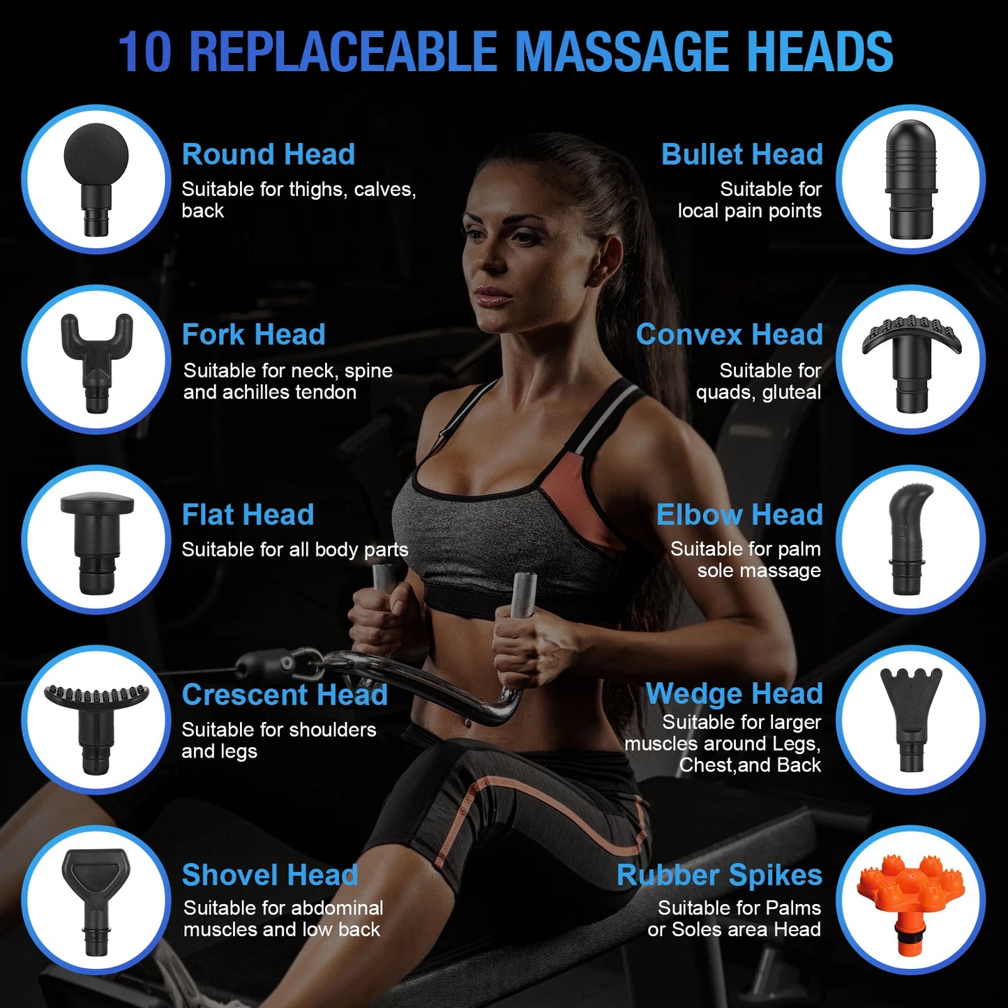 NextGen Massage Gun – 30 Speeds, LED Touch Screen & 10 Massage Heads for Ultimate Muscle Relief!