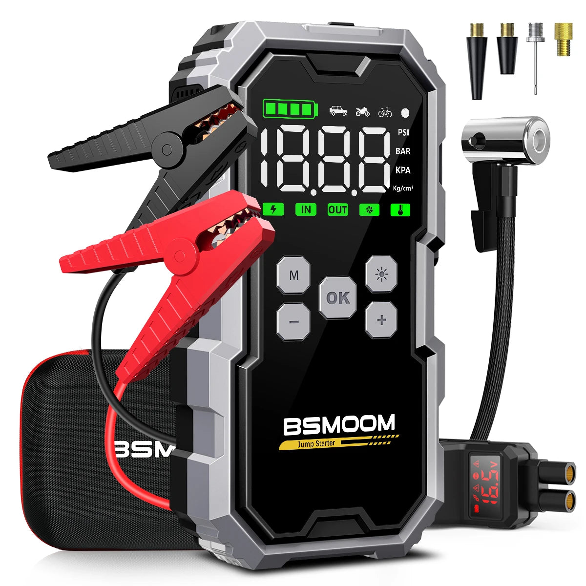 Portable Car Jump Starter With Air Compressor