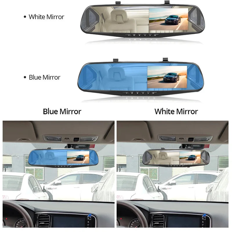 NextGen™ 4.3" Rearview Mirror Dash Cam – Full HD Dual Camera & Parking Monitor