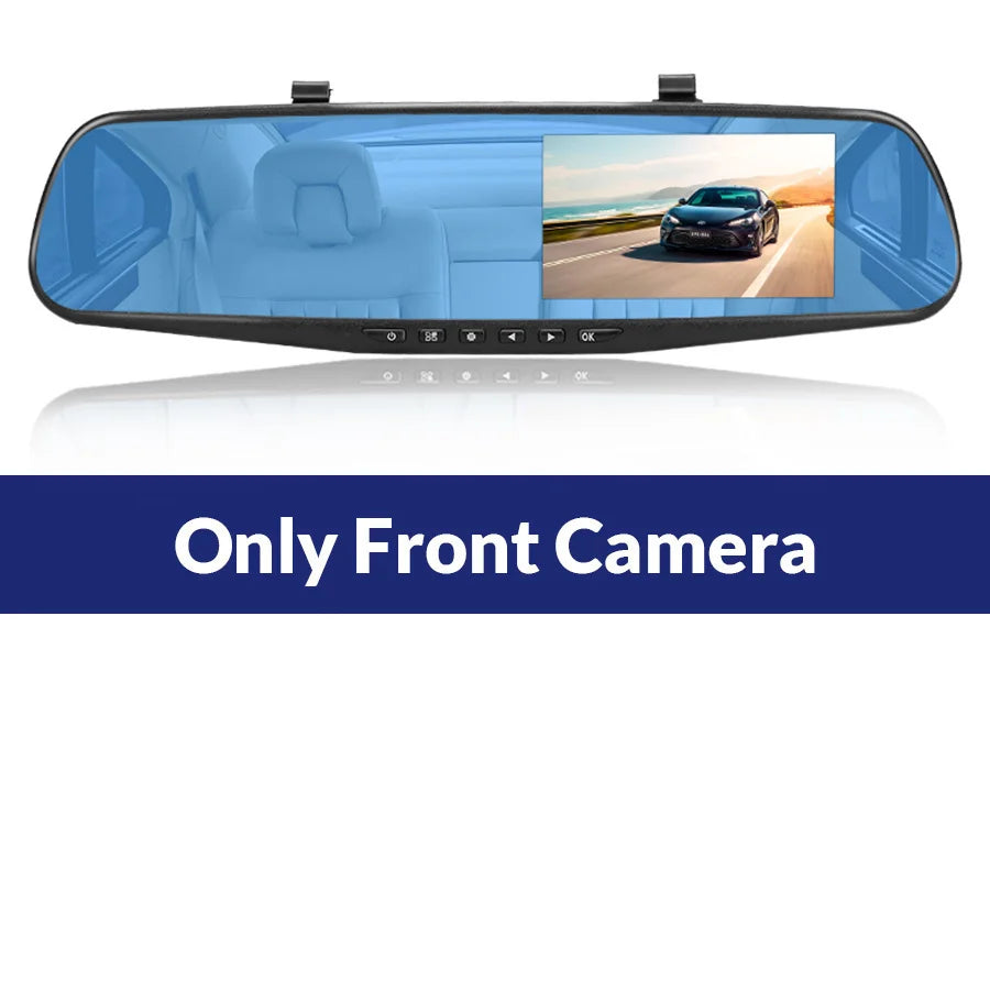 NextGen™ 4.3" Rearview Mirror Dash Cam – Full HD Dual Camera & Parking Monitor