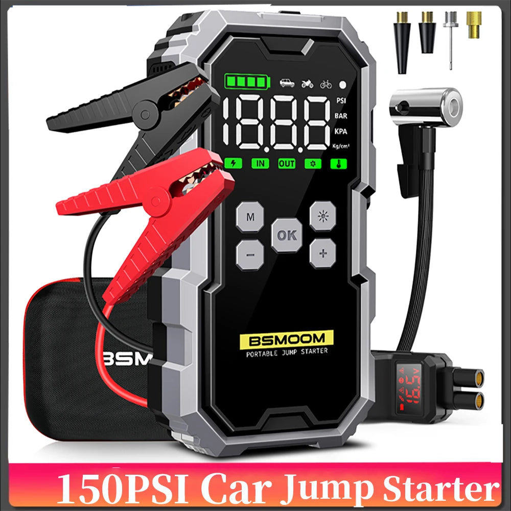 Portable Car Jump Starter With Air Compressor