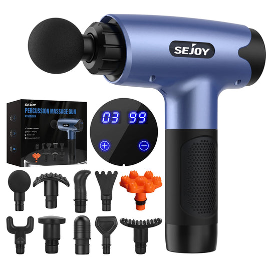 NextGen Massage Gun – 30 Speeds, LED Touch Screen & 10 Massage Heads for Ultimate Muscle Relief!